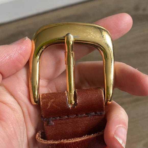 VTG Talbots woven genuine leather belt. Size S classic preppy minimalist retro - Picture 3 of 6